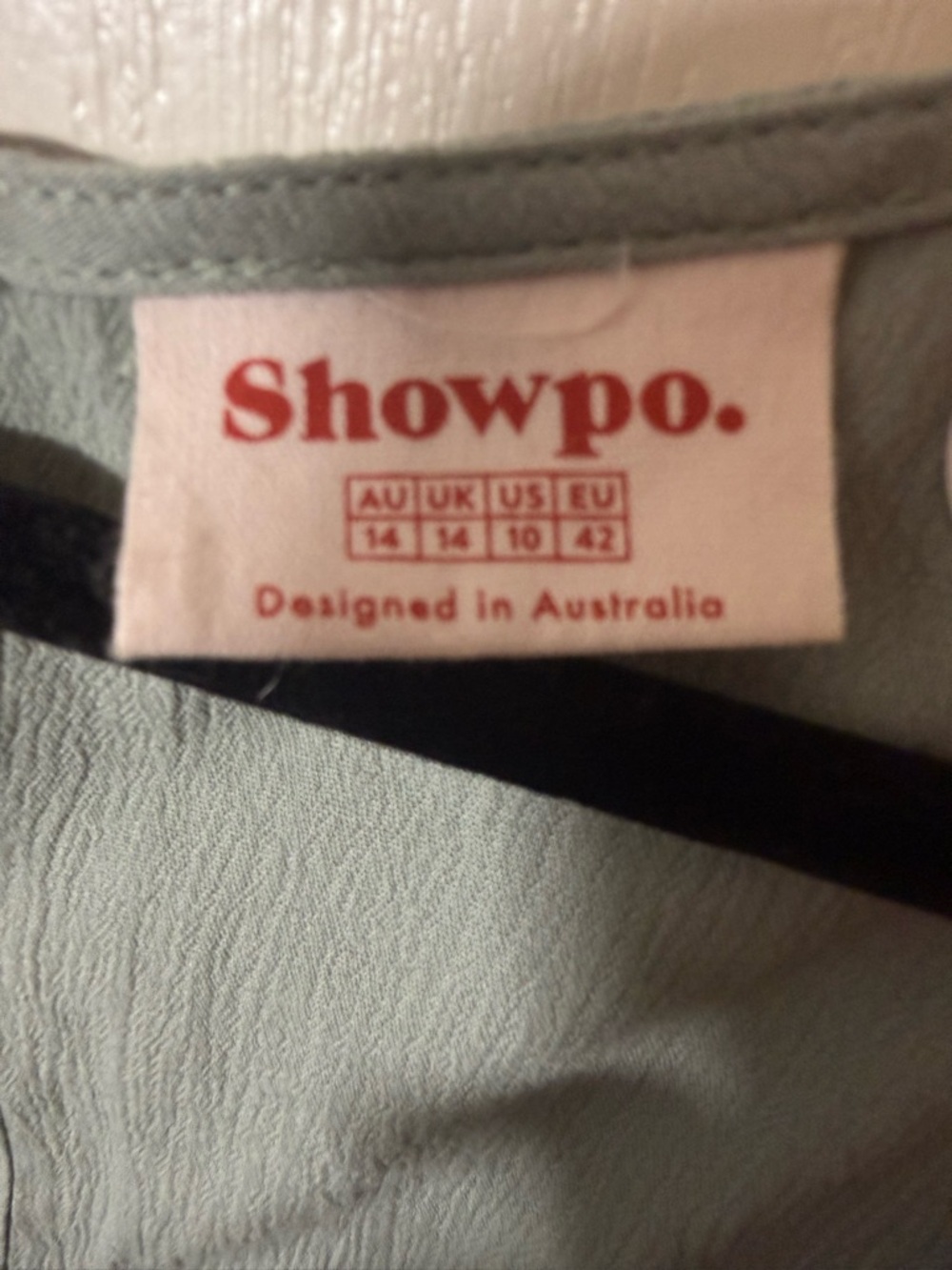 Showpo Sage Green Flowy Romper Size 10 Rayon Tie Waist Open Button Back Boho - Picture 6 of 8